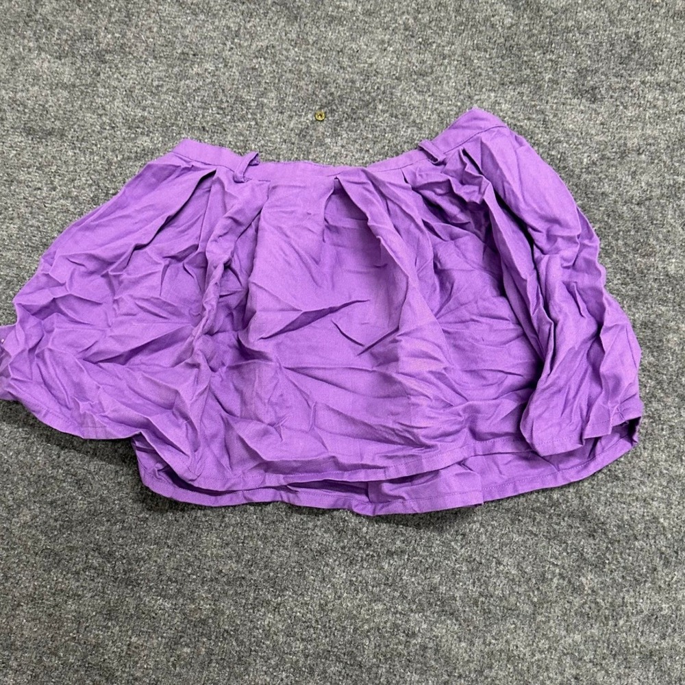 Hot Topic Skirt Womens Size MD Purple Viscose Pleated Mini Skater Casual Flared